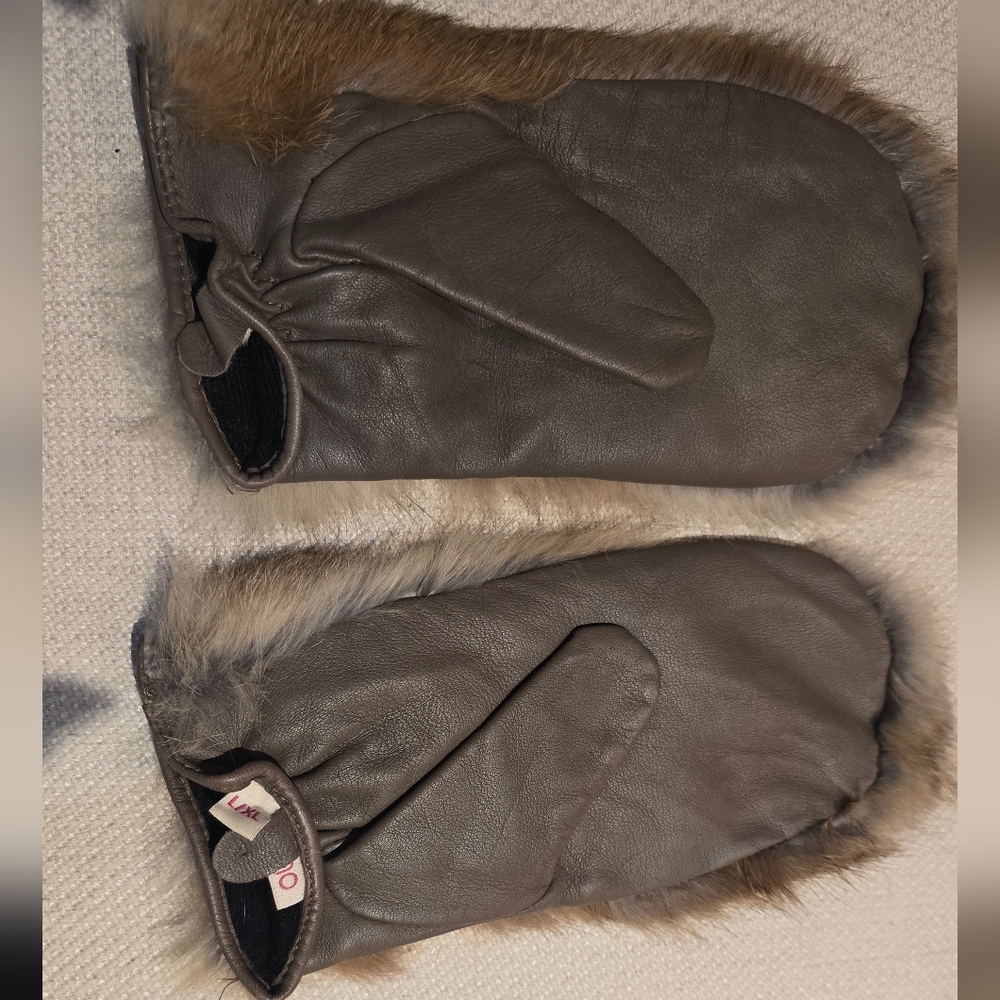 Mittens with fur